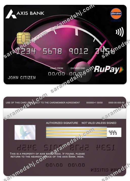 India Axis Bank IOCL RuPay credit card